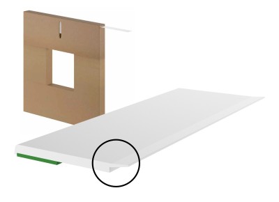 Samolepicí PVC lišta 40 x 1,5 mm s praporkem bílá – role 150 m